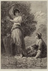 Maulbeerblätter sammeln